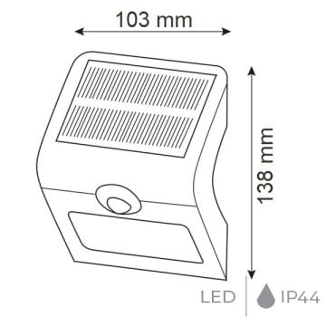 HOROZ 078-012-0001 SIRIUS 1 Watt Siyah Sensörlü Solar Aplik - Ilık Beyaz (4200K) [Plastik Kasa]