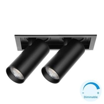 GOYA GY 3152-14 Siyah/Beyaz Kasa 2x14 Watt 360 Derece Hareketli Dimli LED Mağaza Spotu