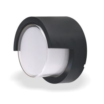 HELIOS HS 5813 12 Watt Siyah Yuvarlak Dış Mekan LED Aplik - Gün Işığı (3200K) - Metal Gövde