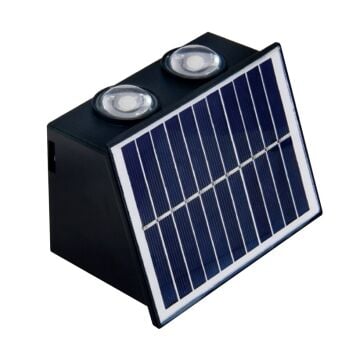 HOROZ 076-100-0010 MARATHON 10 Watt Siyah Solar Aplik - Ilık Beyaz (4200K) [Plastik Kasa]
