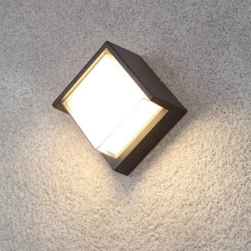 HELIOS HS 5814 12 Watt Siyah Kare Dış Mekan LED Aplik - Gün Işığı (3200K) - Metal Gövde