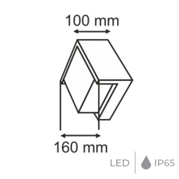 HELIOS HS 5814 12 Watt Siyah Kare Dış Mekan LED Aplik - Gün Işığı (3200K) - Metal Gövde