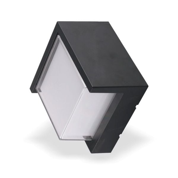 HELIOS HS 5814 12 Watt Siyah Kare Dış Mekan LED Aplik - Gün Işığı (3200K) - Metal Gövde