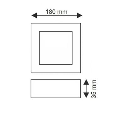 K2 GLOBAL KDL431B 12 Watt Siyah Kasa Sıva Üstü Kare LED Panel