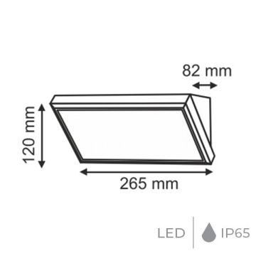 HELIOS HS 5800 12 Watt Siyah Dış Mekan LED Aplik - Metal Gövde - Gün Işığı (3200K)