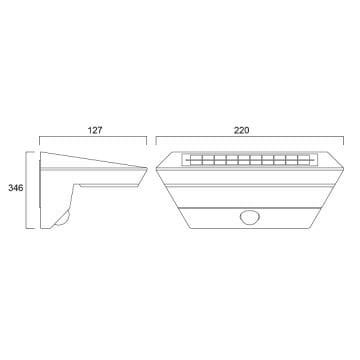 SYLVANIA 0054041 4.5 Watt Siyah Sensörlü Solar Aplik - Ilık Beyaz (4000K)