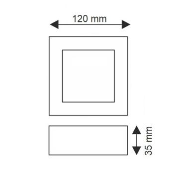 K2 GLOBAL KDL430B 6 Watt Siyah Kasa Sıva Üstü Kare LED Panel