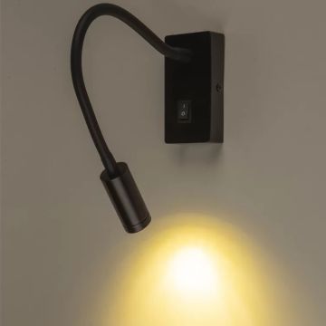 HELIOS HS 2604 3 Watt Siyah LED Okuma Apliği - Gün Işığı (3200K)