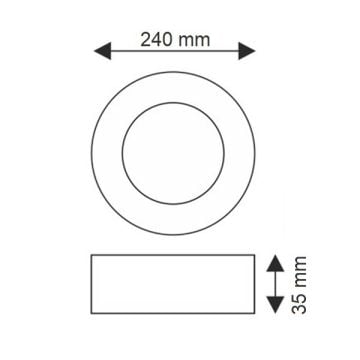 K2 GLOBAL KDL445 12+4 Watt 3 Fonksiyonlu Sıva Üstü Yuvarlak LED Panel