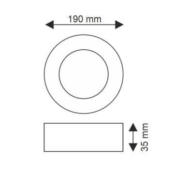 K2 GLOBAL KDL444 12+4 Watt 3 Fonksiyonlu Sıva Üstü Yuvarlak LED Panel