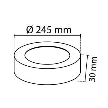 NOAS YL14-1800-R 18+6 Watt Mavi-Beyaz Sıva Üstü Yuvarlak LED Panel