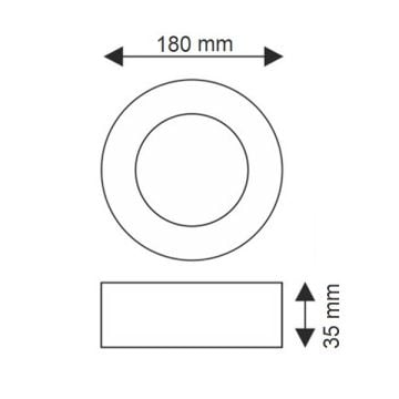K2 GLOBAL KDL421B 12 Watt Siyah Kasa Sıva Üstü Yuvarlak LED Panel