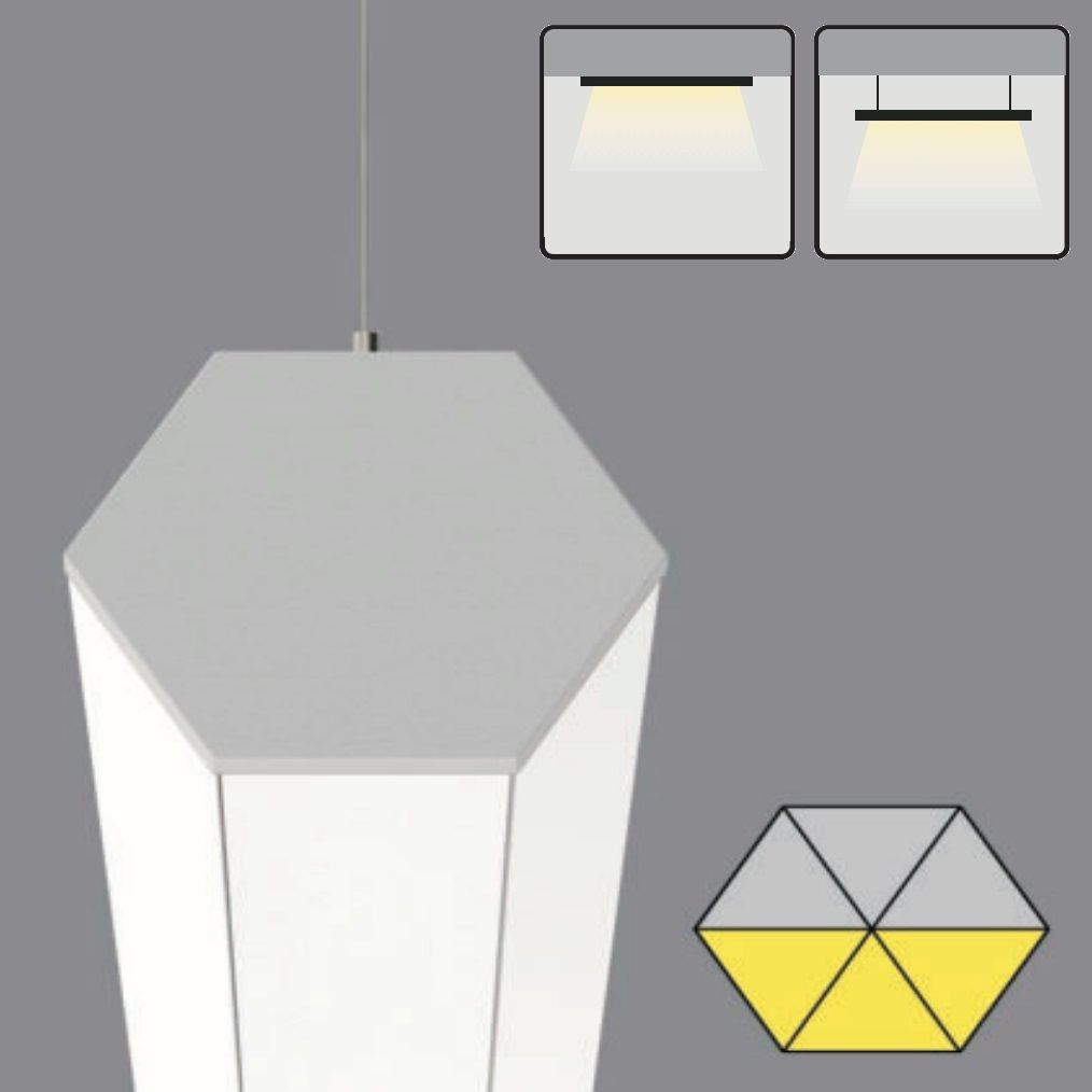 CreaLight AL02-90301 63 Watt 100 cm Altıgen Lineer Armatür (SAMSUNG/OSRAM LED & PHILIPS/TRIDONIC/MEAN WELL Driver)