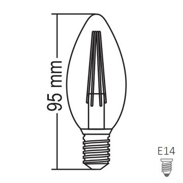 FORLIFE FL-1224 4 Watt Şeffaf Camlı Rustik Mum Ampul