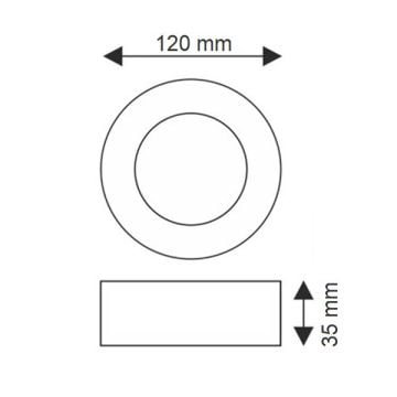 K2 GLOBAL KDL420B 6 Watt Siyah Kasa Sıva Üstü Yuvarlak LED Panel