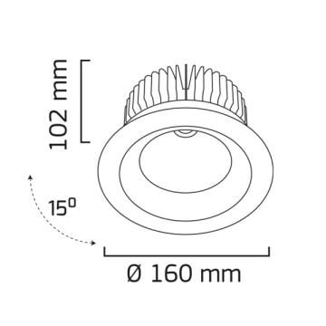 GOYA GY 3025-33 Beyaz Kasa 40 Watt Dimli LED Mağaza LED Spotu