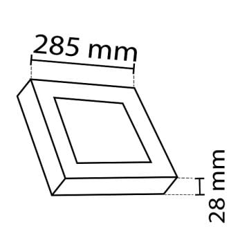 NOAS YL15-2400-S 24 Watt Siyah Kasa Sıva Üstü Kare LED Panel