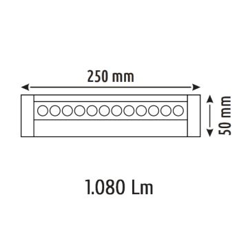 HELIOS HS8616 Siyah Gövde 12 Watt 25 cm Lensli OSRAM LED Magnet Armatür - 2 Renk Fonksiyonlu [Gün Işığı (3000K) + Ilık Beyaz (4000K)]