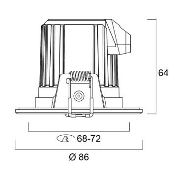 SYLVANIA 0005176 9 Watt Satin Nikel-Siyah Dış Mekan Sıva Altı Dimli LED Spot - Gün Işığı (3000K)