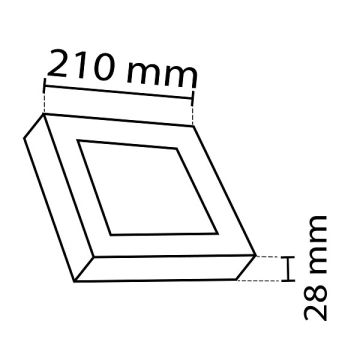 NOAS YL15-1800-S 18 Watt Siyah Kasa Sıva Üstü Kare LED Panel