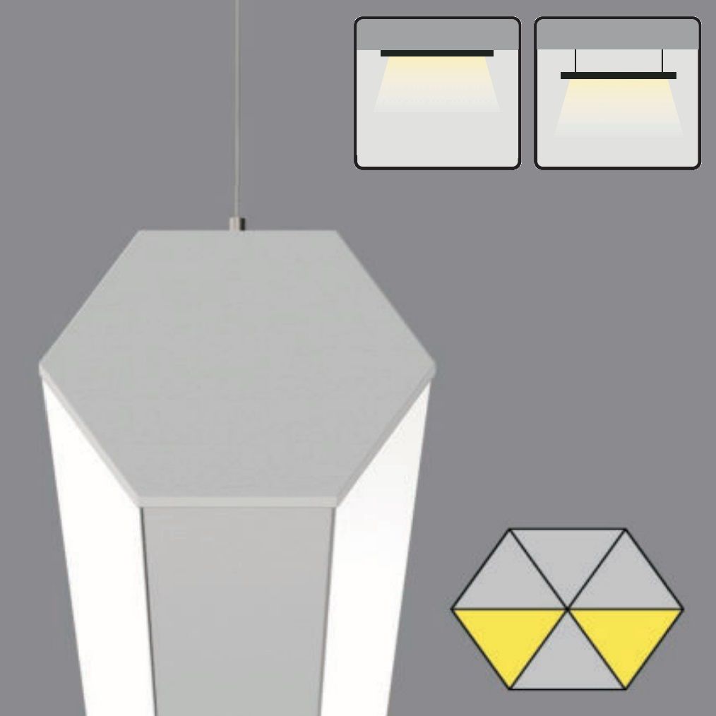 CreaLight AL02-90201 42 Watt 100 cm Altıgen Lineer Armatür (SAMSUNG/OSRAM LED & PHILIPS/TRIDONIC/MEAN WELL Driver)