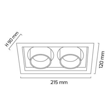 GOYA GY 3052-14 Siyah/Beyaz Kasa 2x14 Watt İkili LED Mağaza Spotu