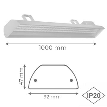 goldX ZE102 100 Watt 100 cm LED Yüksek Tavan Armatürü (SAMSUNG LED & LIFUD Driver - IP20)