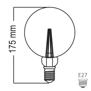 FORLIFE FL-1229 6 Watt G125 Rustik LED Ampul - Gün Işığı (3200K)