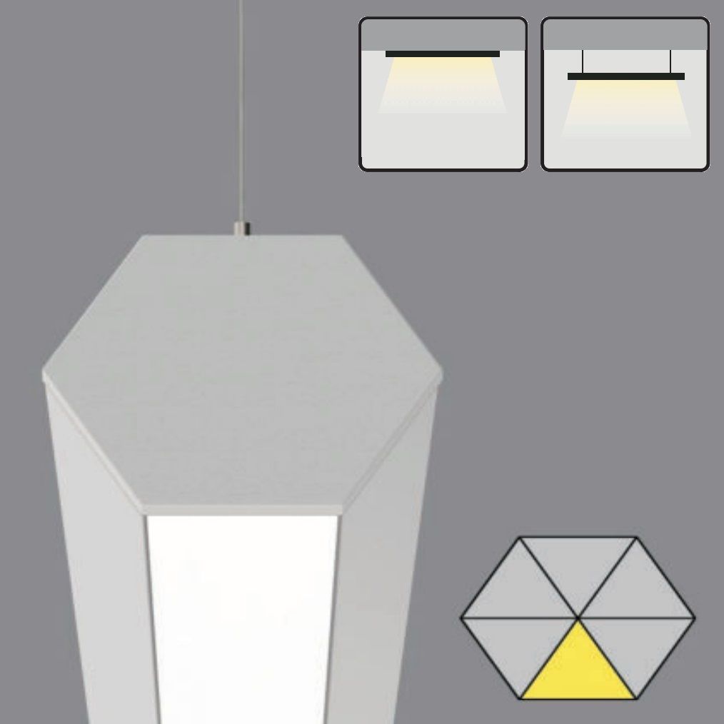 CreaLight AL02-90101 21 Watt 100 cm Altıgen Lineer Armatür (SAMSUNG/OSRAM LED & PHILIPS/TRIDONIC/MEAN WELL Driver)