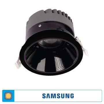 ACK AD10-01101 10 Watt Siyah Sıva Altı Yuvarlak SAMSUNG LED Spot - Gün Işığı (3000K)