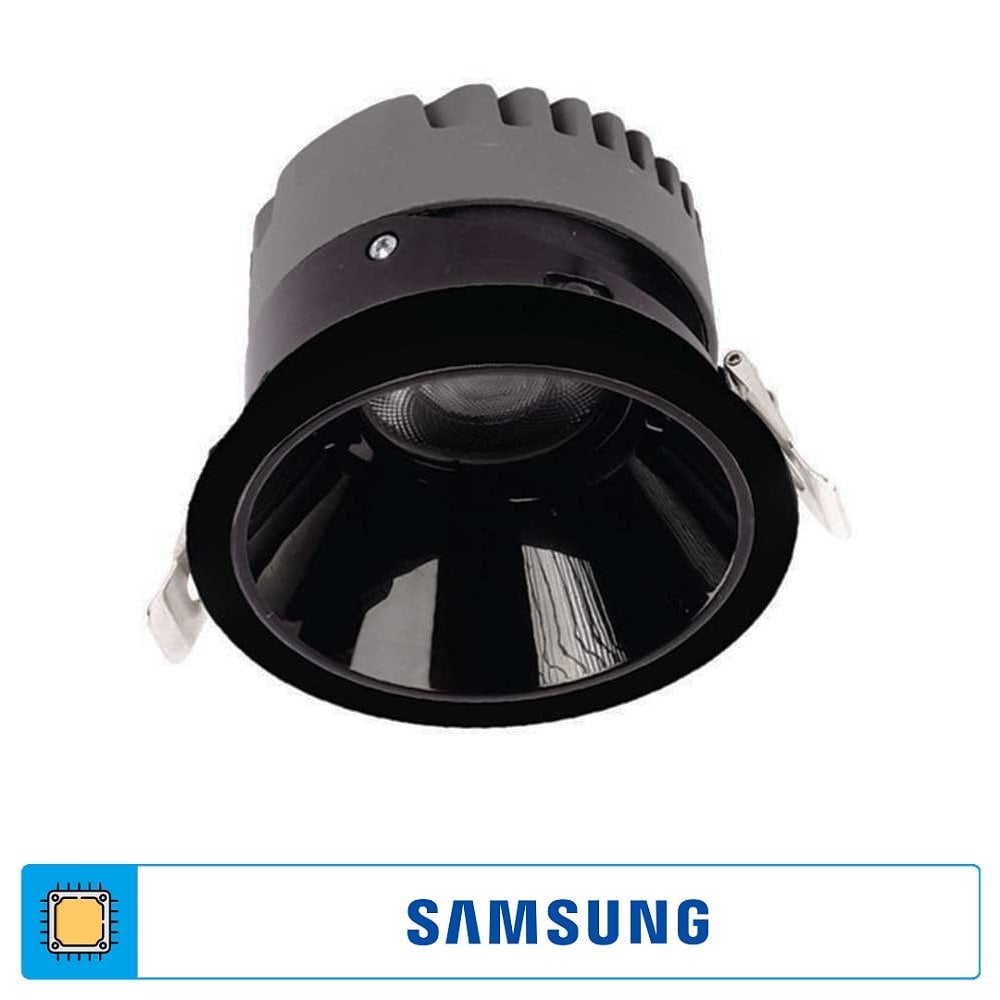 ACK AD10-01111 10 Watt Siyah Sıva Altı Yuvarlak SAMSUNG LED Spot - Ilık Beyaz (4000K)