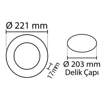 NOAS YL10-1800 18 Watt Sıva Altı Yuvarlak LED Panel