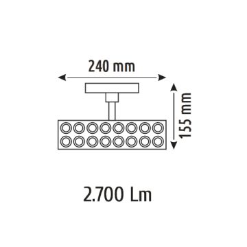 HELIOS HS8606 30 Watt 46 cm Siyah Gövde Lensli OSRAM LED Magnet Spot - 2 Renk Fonksiyonlu [Gün Işığı (3000K) + Ilık Beyaz (4000K)]
