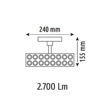 HELIOS HS8609 30 Watt 46 cm Beyaz Gövde Lensli OSRAM LED Magnet Spot - 2 Renk Fonksiyonlu [Gün Işığı (3000K) + Ilık Beyaz (4000K)]