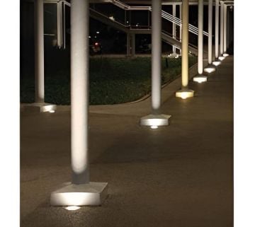 MOLLED MOL9023 12 Volt 1 Watt Saten Çerçeve Yere Gömme LED Armatür - Gün Işığı (3000K) - IP65