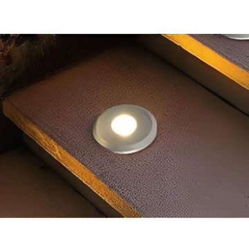 MOLLED MOL9022 12 Volt 0.6 Watt Saten Kasa Yere Gömme LED Armatür - Gün Işığı (3000K) - IP65