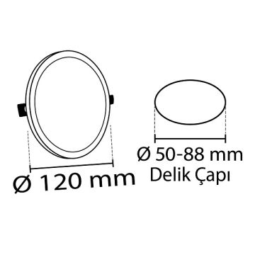 NOAS YL12-1800 18 Watt Ayarlanabilir Yuvarlak LED Panel