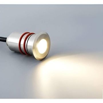 MOLLED MOL9021 12 Volt 0.2 Watt Saten Kasa Yere Gömme LED Armatür - Gün Işığı (3000K) - IP65