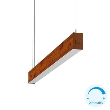 GOYA GY 8032-60-65-C 26 Watt 60 cm Ahşap (Ceviz) Desenli DİMLİ Lineer Sarkıt Armatür