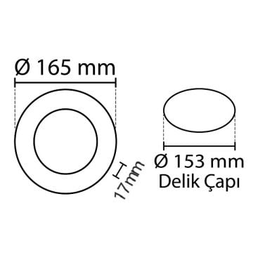 NOAS YL10-1200 12 Watt Sıva Altı Yuvarlak LED Panel