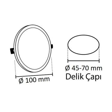 NOAS YL10-0600-A 6 Watt Ayarlanabilir Yuvarlak LED Panel
