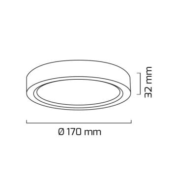 GOYA GY 1883-12 12 Watt Siyah Sıva Üstü Yuvarlak SAMSUNG LED Panel