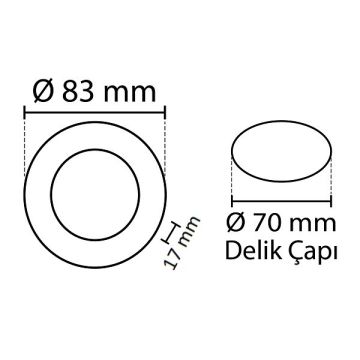 NOAS YL10-0300 3 Watt Sıva Altı Yuvarlak LED Panel