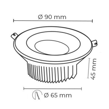 FORLIFE FL-2071 K 5 Watt Krom Dekoratif Mix Downlight Armatür