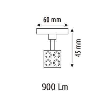 HELIOS HS8603 10 Watt 46 cm Beyaz Gövde Lensli OSRAM LED Magnet Spot - 2 Renk Fonksiyonlu [Gün Işığı (3000K) + Ilık Beyaz (4000K)]