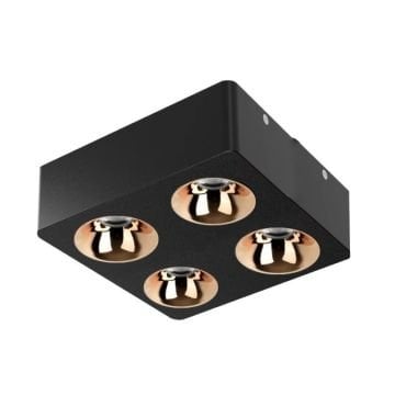 MOLLED MOL2427 4x9 Watt Siyah-Gold Sıva Üstü İkili LED Spot (OSRAM/SAMSUNG LED & TRIDONIC/EAGLERICE/LIFUD Driver)