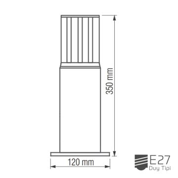 inoled 9113 Orkide 35 cm Bollard Armatür (PC Gövde)