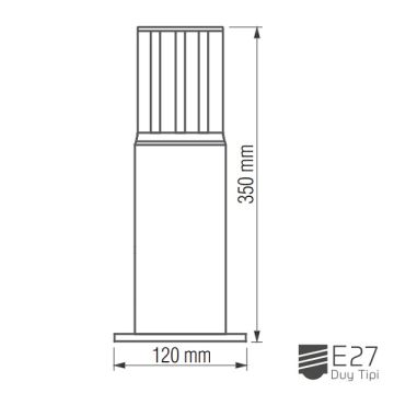 inoled 9112 Orkide 23 cm Bollard Armatür (PC Gövde)