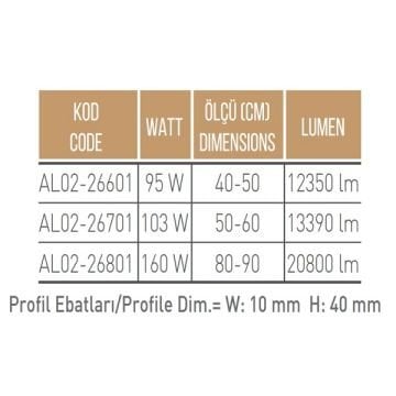 CreaLight AL02-26801 90+80 cm İkili Halka LED Avize - Gün Işığı (3000K)