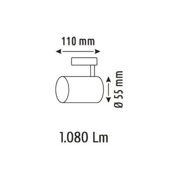 HELIOS HS8644 12 Watt Siyah Gövde OSRAM LED Magnet Ray Spot